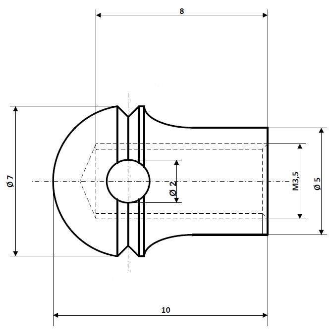Screw nipple bore Ø 2.0 mm