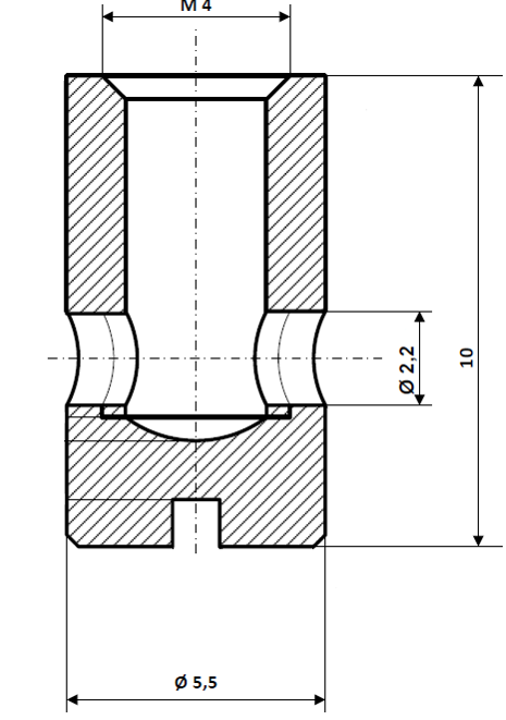 Screw nipple bore Ø 2.2 mm