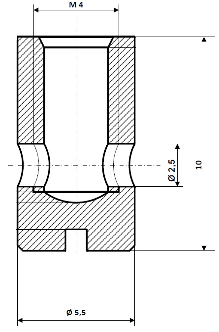 Screw nipple bore Ø 2.5 mm