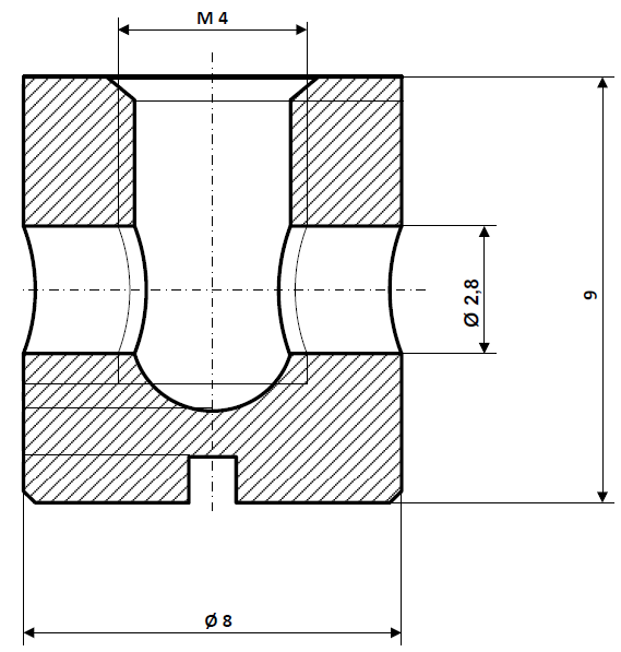 Screw nipple bore Ø 2.8 mm