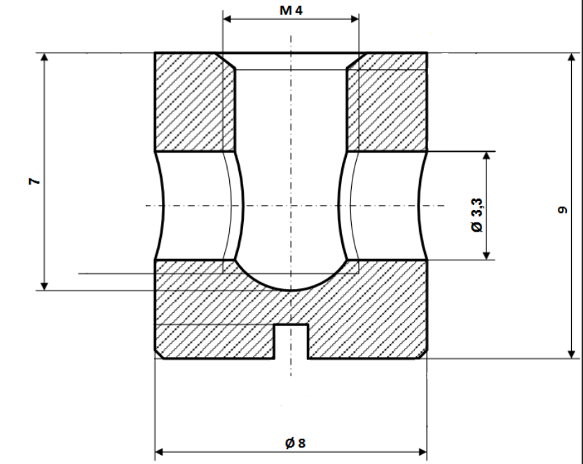 Screw nipple bore Ø 3.3 mm