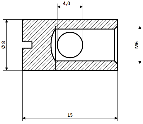 Screw nipple bore diameter 4.0 mm, nickel-plated brass
