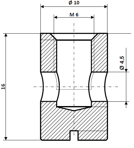Screw nipple bore diameter 4.5 mm, nickel-plated brass