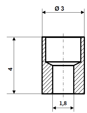 Lötnippel 2,5 x 4 mm Messing