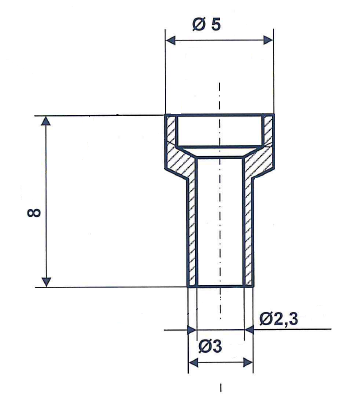 Lötnippel 5 x 8 mm Messing