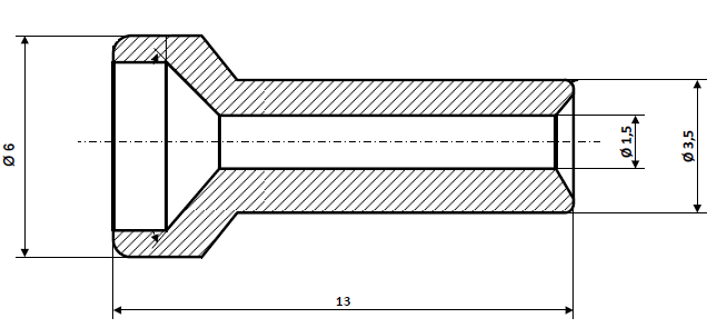 Lötnippel 6 x 13 mm Messing