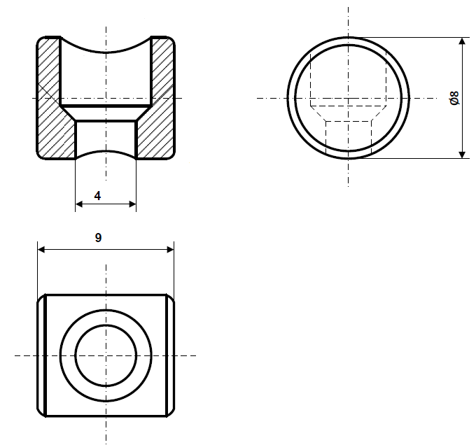 Løtnippel 6,3 x 8 mm Messing
