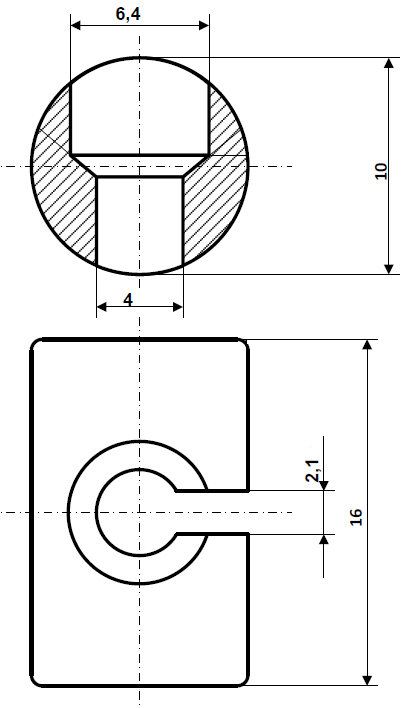 Inspelningsspårbredd 2,1 mm mässing
