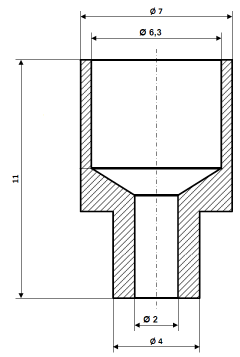 Douille traversante Ø 2,0 mm en laiton nickelé