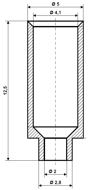 Genomgående hylsa Ø 2,0 mm förnicklad mässing