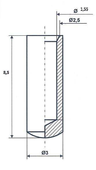 End sleeve 8.5 mm nickel-plated brass