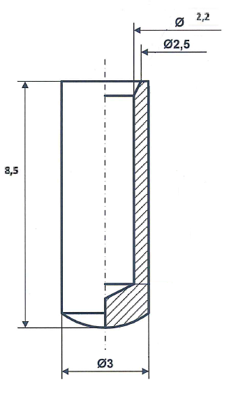 End sleeve 8.5 mm nickel-plated brass