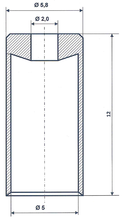 Hylsa 5 x 12 svärtad mässing
