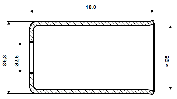 End sleeve 10 mm galvanized steel