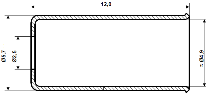 Ändhylsa 12 mm galvaniserat stål