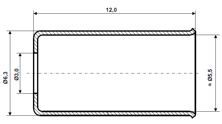 Ändhylsa 12 mm galvaniserat stål