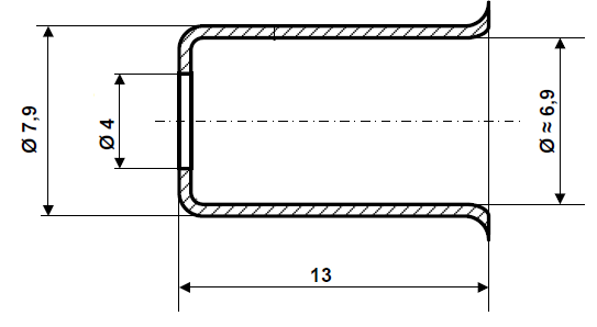 End sleeve 13 mm galvanized steel