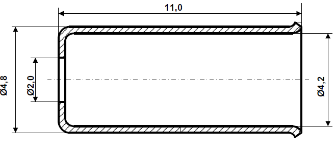 Ändhylsa 11 mm galvaniserat stål
