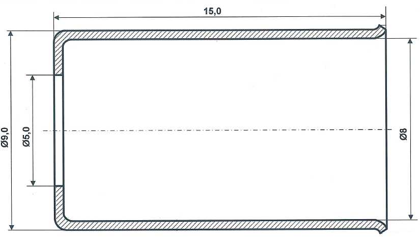 Ändhylsa 15 mm galvaniserat stål
