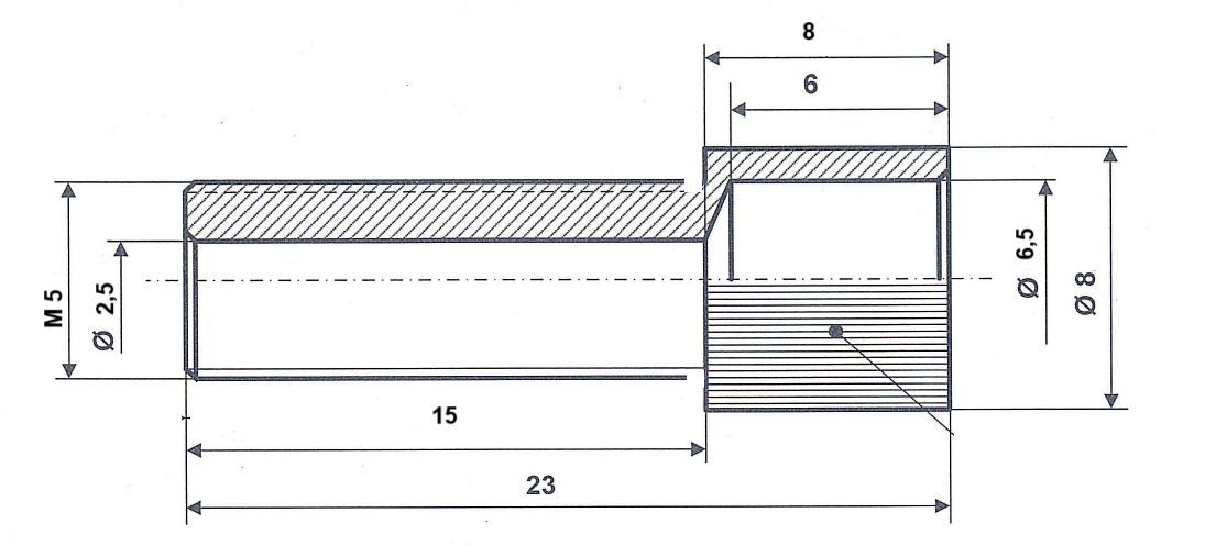 Tornillos de ajuste M 5 x 23 latón niquelado