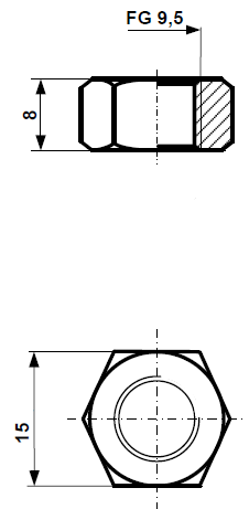 Axle nuts FG 9.5 HR galvanized steel