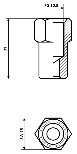 Chain guide nuts FG 10.5 chrome-plated steel