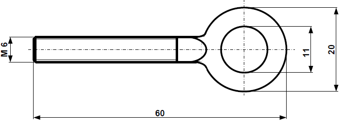 Chain tensioner M 6 set, galvanized steel