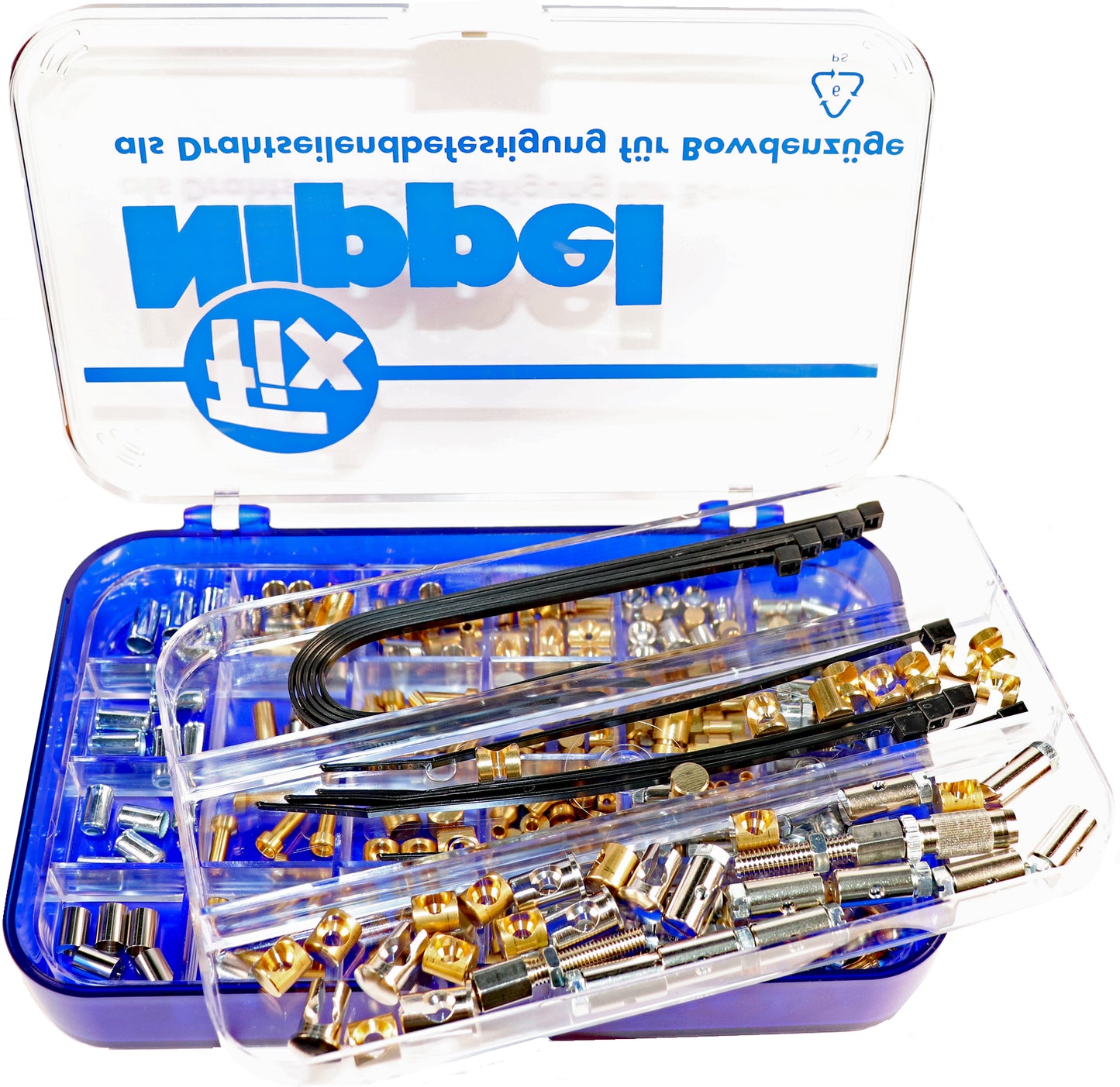 Large assortment of screw nipples, soldering nipples, adjusting screws and sleeves, 338 pieces