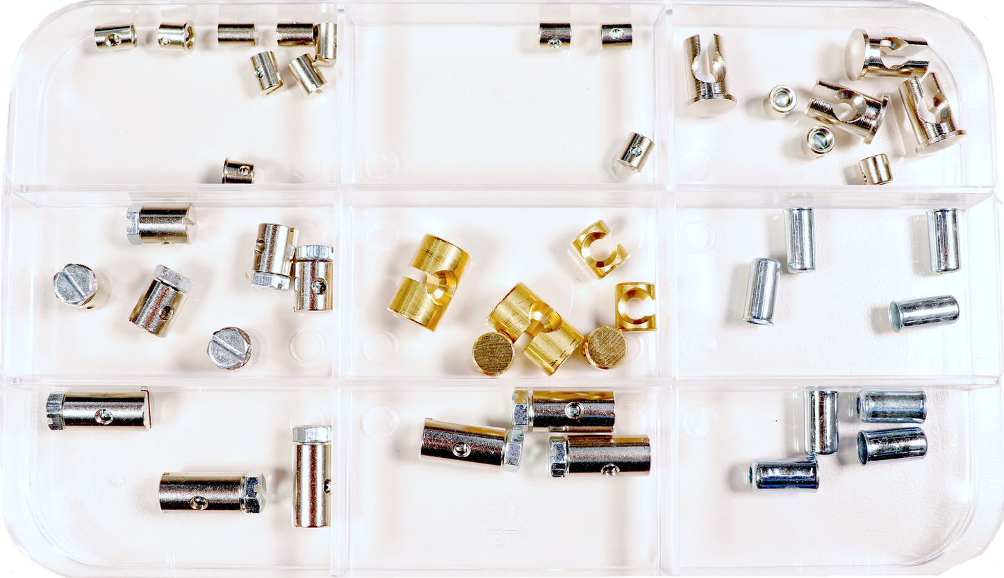 Combination assortment of solder and screw nipples, contents 44 pieces