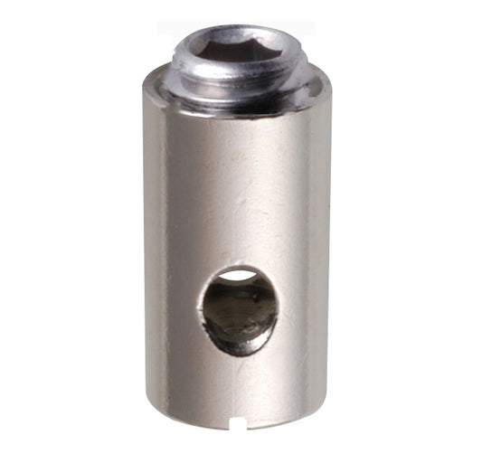 Skruvnippelhål Ø 2,5 mm, axel Ø 5,5 mm förnicklad mässing