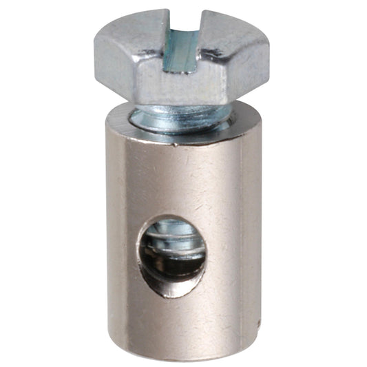 Screw nipple bore Ø 2.5 mm, shaft Ø 6 mm, nickel-plated brass
