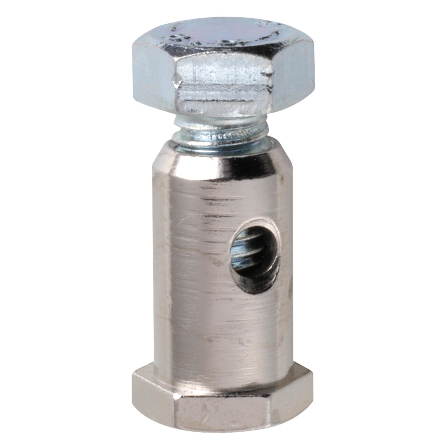 Screw nipple bore diameter 2.5 mm, shaft diameter 7 mm, nickel-plated brass