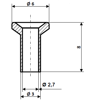 Lötnippel 6 x 8 mm Messing