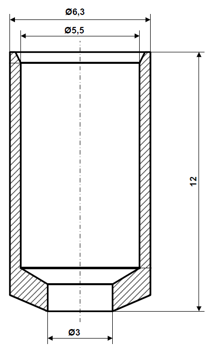 Hylsa 5,5 x 12 förnicklad mässing