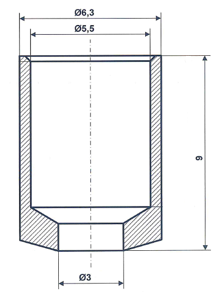 Hylsa 5,5 x 9 förnicklad mässing