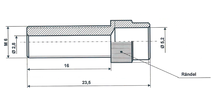 Adjusting screws M 6 x 23.5 aluminum