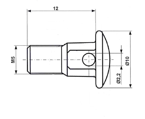 Stelschroeven, gemonteerd met moer M 6 x 34 messing vernikkeld