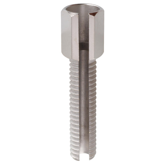 Slotted adjusting screw M 6 x 53 nickel-plated brass