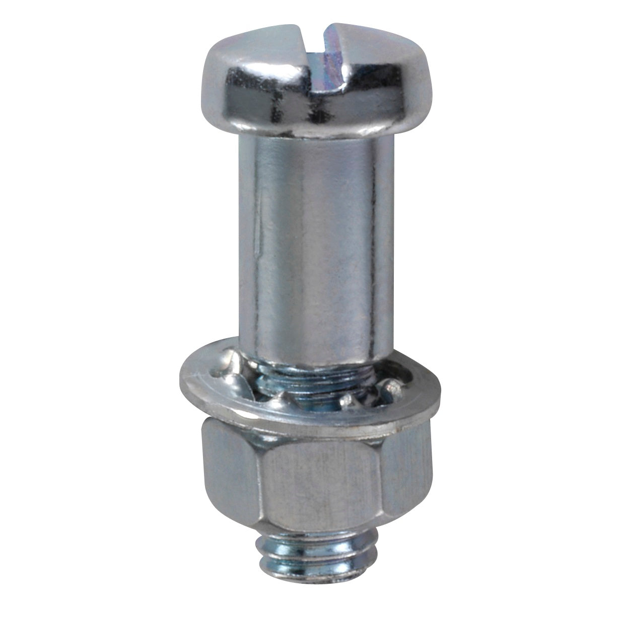 Adjusting screws, mounted with nut M 6 x 34 nickel-plated brass