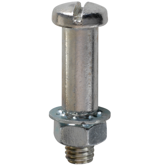 Adjusting screws, mounted with nut M 6 x 34 nickel-plated brass