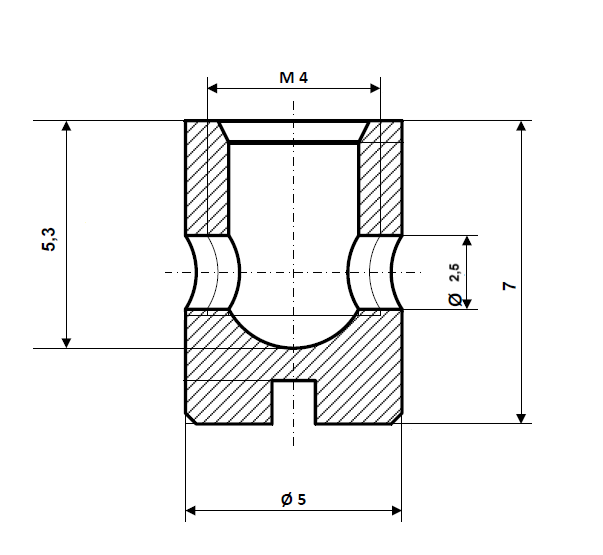 Boringdiameter schroefnippel 3,3 mm, messing vernikkeld