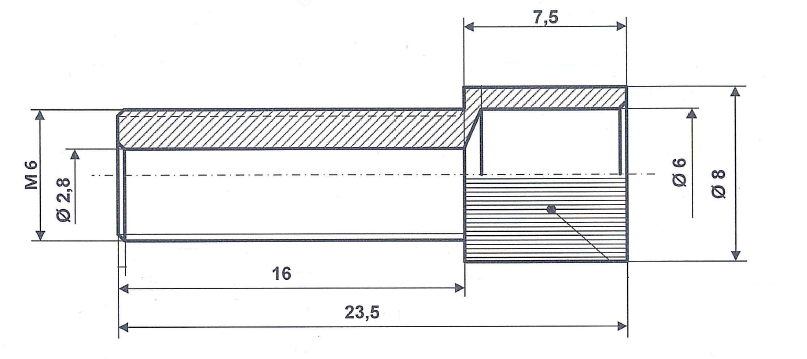 Stelschroeven M 6 x 23,5 aluminium