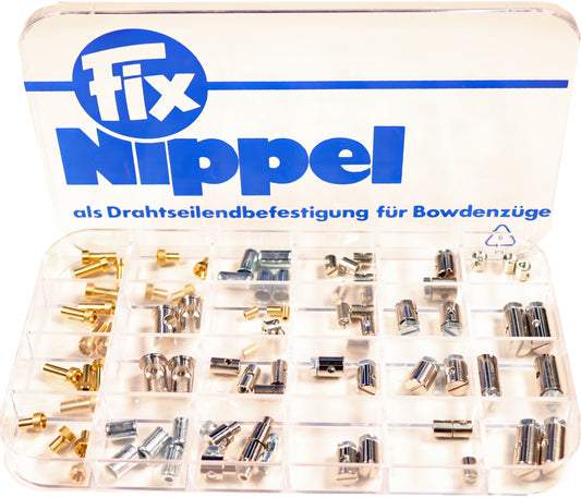 Combination assortment of soldering and screw nipples, end sleeves, contents 80 pieces